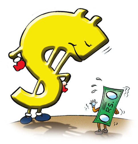 Relation between the Rupee and the Dollar